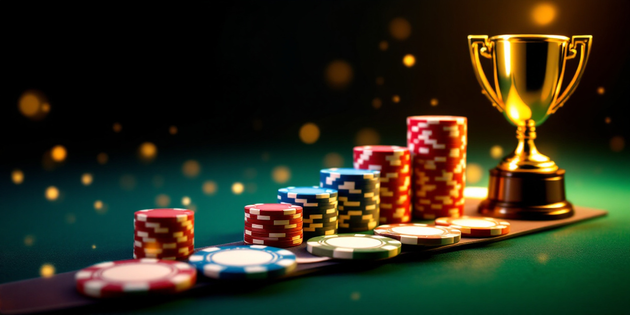 Visual path from poker satellite tournament entry to winning a main event prize, illustrating reasons to play.